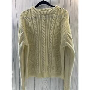 Lord & Taylor Vintage 1960s Men’s Cable Knit Fisherman Acrylic Sweater Large